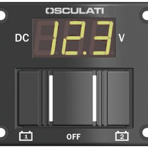 Panel con tester para 2 baterías e interruptor de activación.